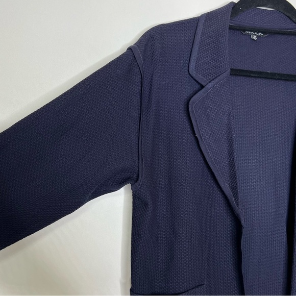 Misook Navy Waffle Open Front Blazer - Picture 4 of 6
